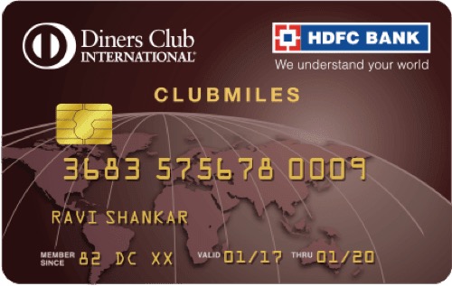 Tarjeta de crédito Diners Clubmiles de HDFC